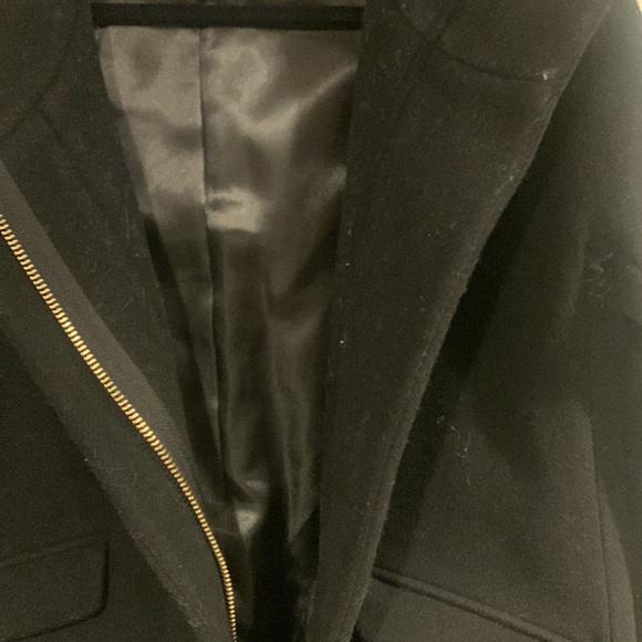 EUC jcrew 8/8P black Cocoon coat Italian stadium-cloth wool - Picture 14 of 15